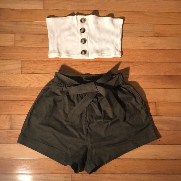 ZAFUL Two Piece Buttoned Ribbed Bandeau Top Set women’s S - Picture 5 of 7